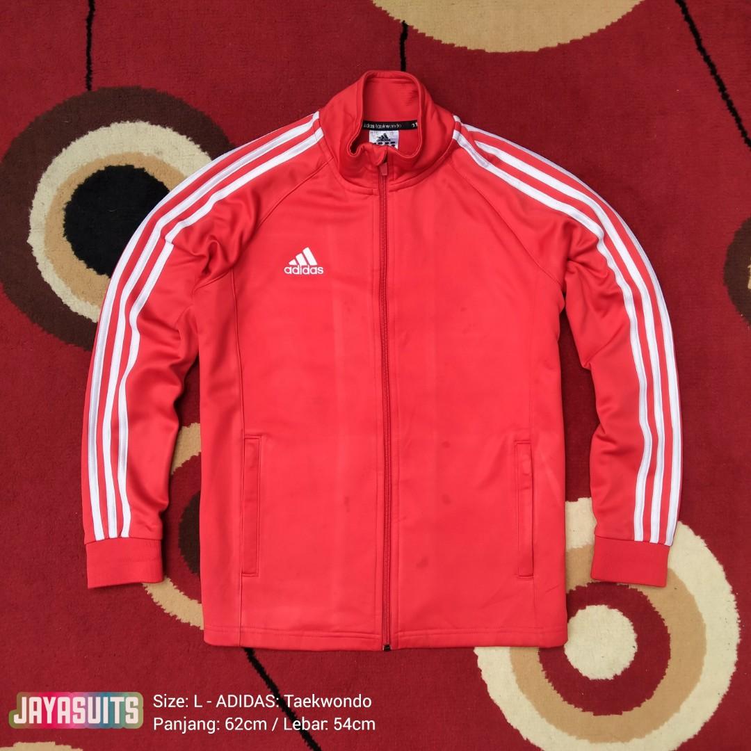 Jaket ADIDAS Original Taekwondo Tracktop Merah Fesyen Pria