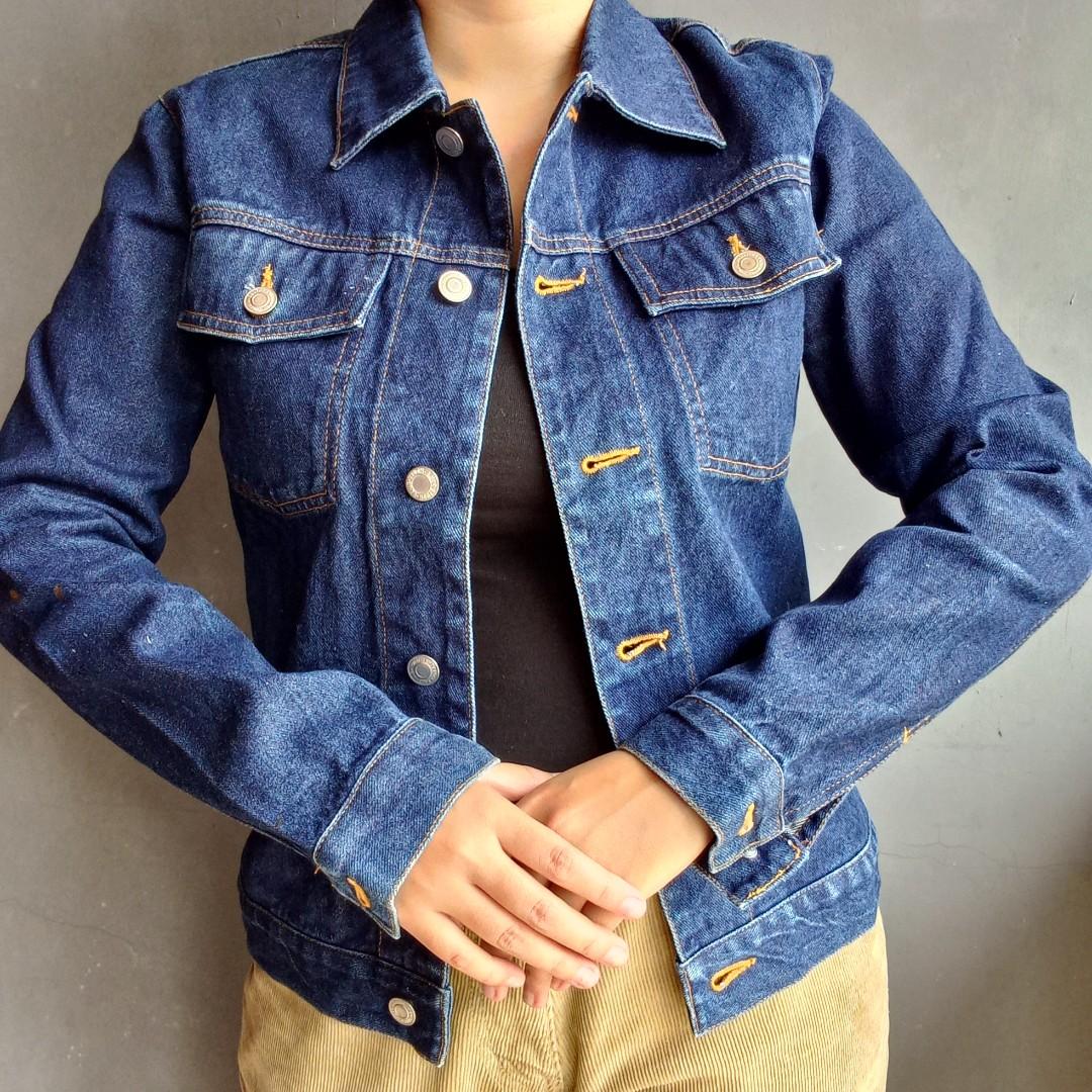 Jaket jeans dark blue online