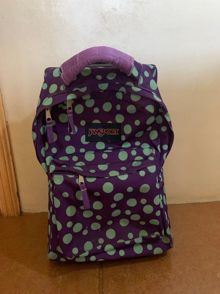 Jansport travel bag with wheels and backpack, Women's Fashion, Bags