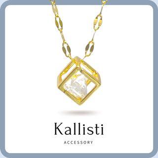 Kallisti【方糖】鈦鋼鍍18K 防過敏 防褪色-金色｜項鍊
