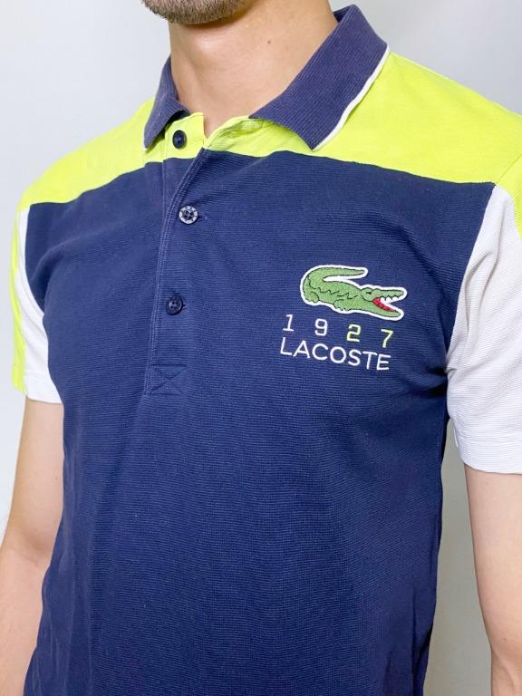 LACOSTE 1927 Triple colored collared tee Men s Fashion Tops Sets Tshirts Polo Shirts on Carousell