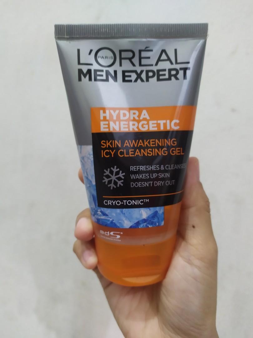 L'OREAL MEN EXPERT Hydra Energetic Icy Awakening Cleansing Gel 100ml,  Kesehatan & Kecantikan, Perawatan Pria di Carousell