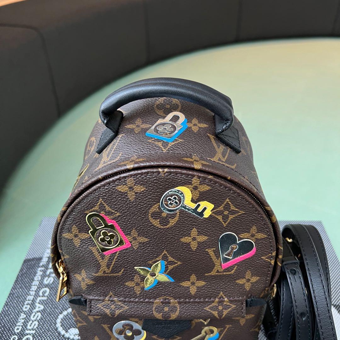 Louis Vuitton Palm Springs Monogram Love Lock Mini Brown in Coated