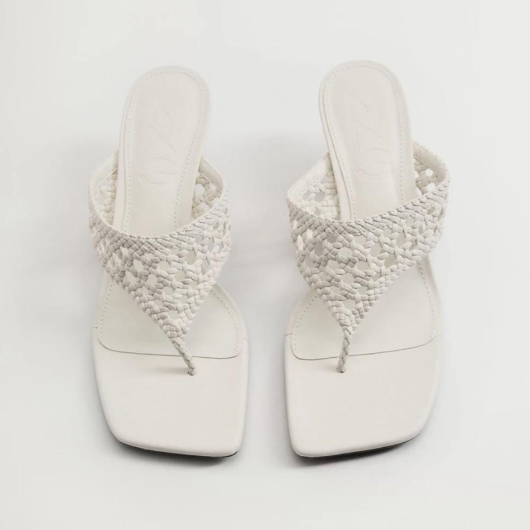 Mango braided mules best sale white