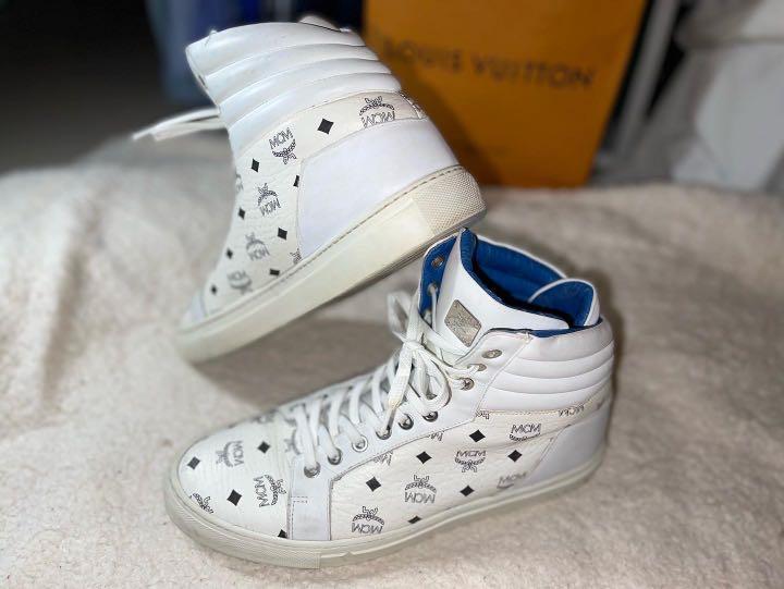 MCM Carry Over Hi-Top Sneakers (Category: Sneakers) located in Taguig. Submitted by pr3loved4men (Listing ID 1145448850, Image 2). Description: 👟 For Sale - MCM Carry Over Hi-Top Sneakers 💯 Leather ❕ Minimal signs of usage 🏷 Brandnew price at $495 (~24,000 Php).