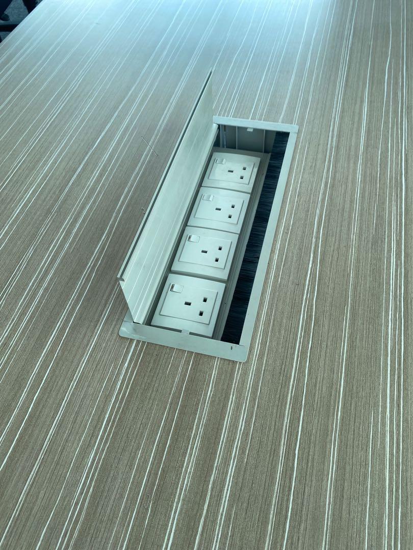 Meeting table with plug points, Furniture & Home Living, Furniture
