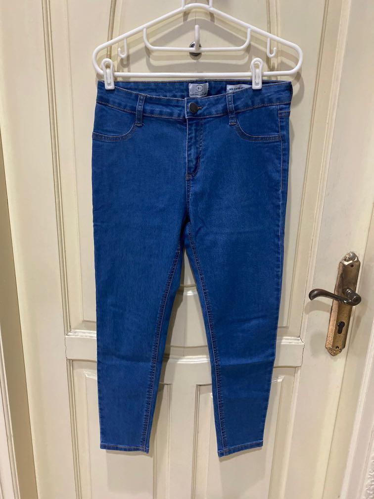 Mid Capri Jeggings Cotton On Denim Jeans, Fesyen Wanita, Pakaian