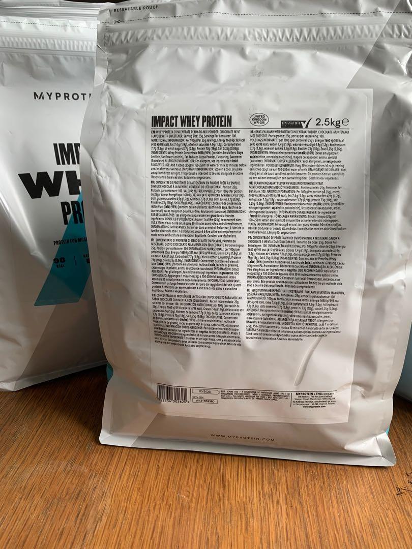 Myprotein - 2.5kg Impact Whey Protein - Chocolate Mint, Health ...