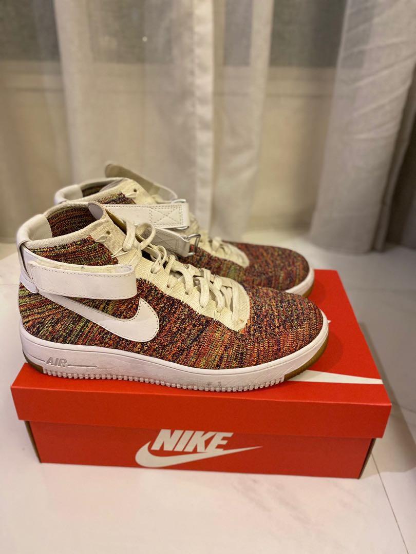 Nike air force 1 ultra flyknit mens gold top