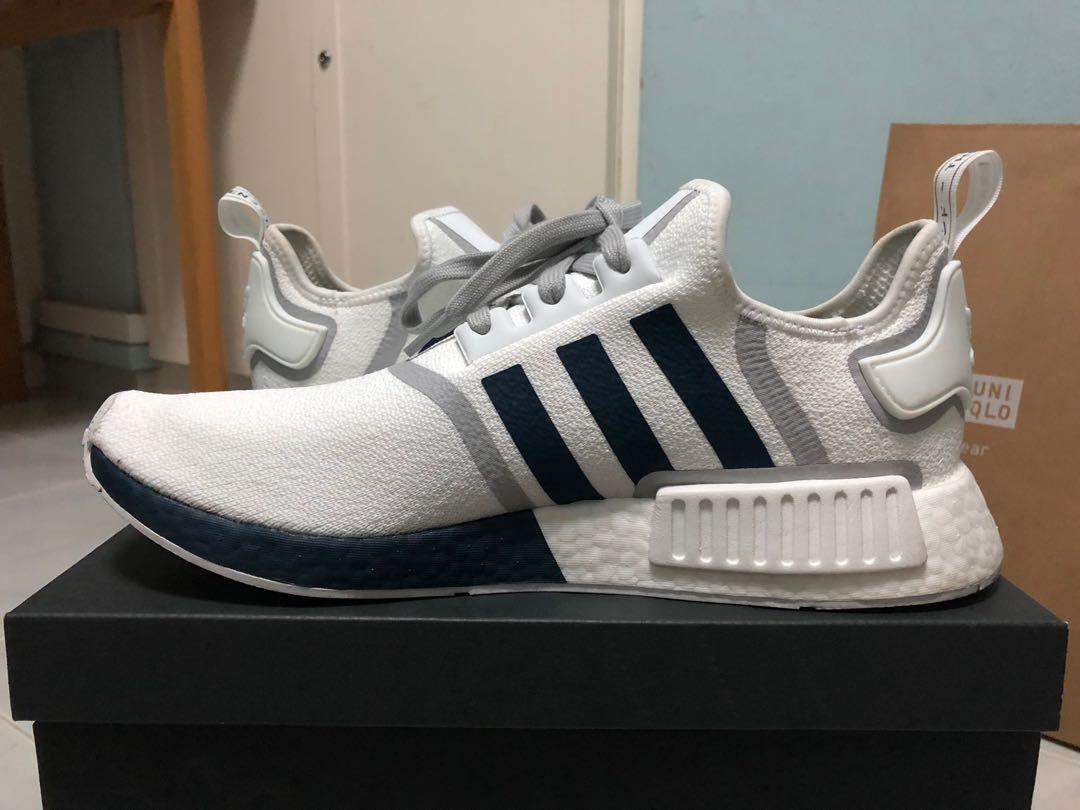 NMD R1 White Crew Navy