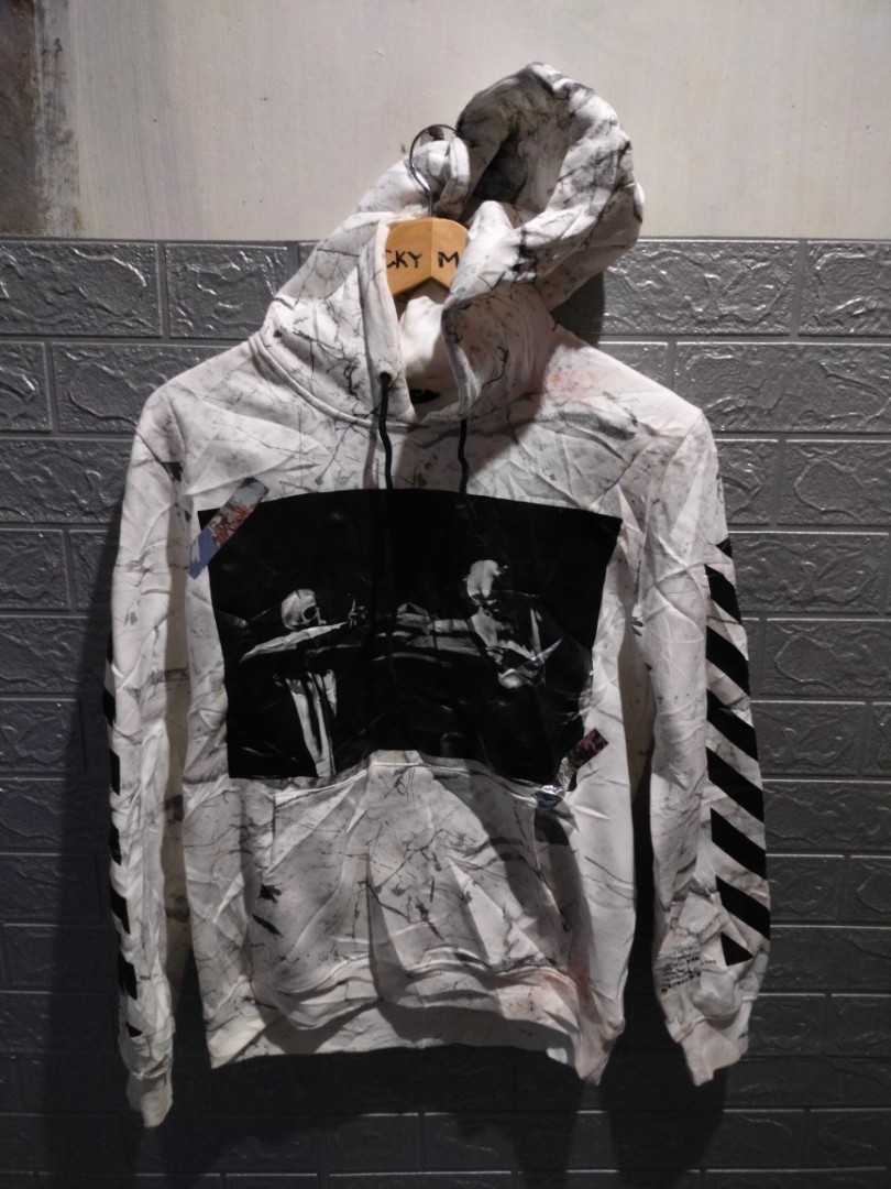 Off white 2024 hoodie marble