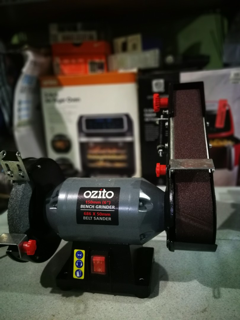 Ozito bench grinder and belt shop sander