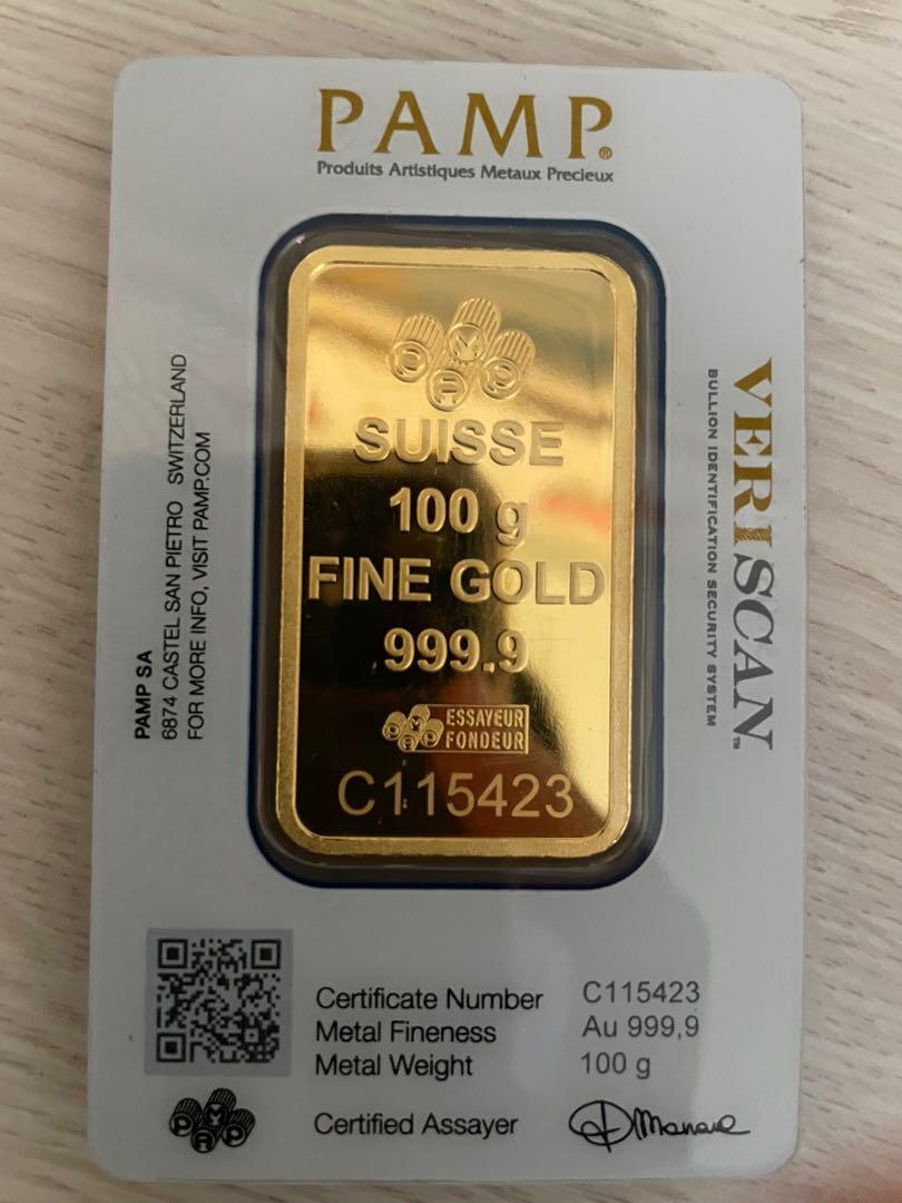 PAMP Gold Bullion Bars - 100g, Hobbies & Toys, Memorabilia & Collectibles,  Currency on Carousell