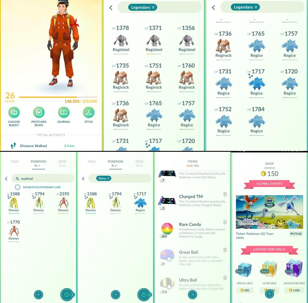 Pokemon Go Account For Sale Level 30 With Shiny legendary regice and