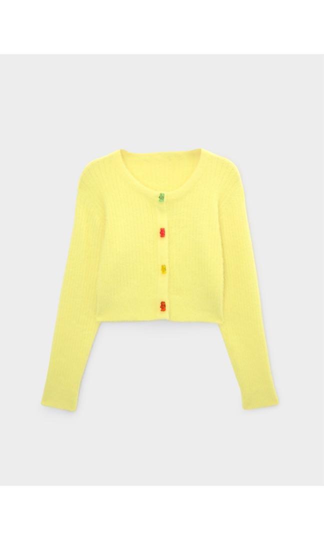 Pomelo haribo cardigan yellow, Women's Fashion, Tops, Longsleeves on