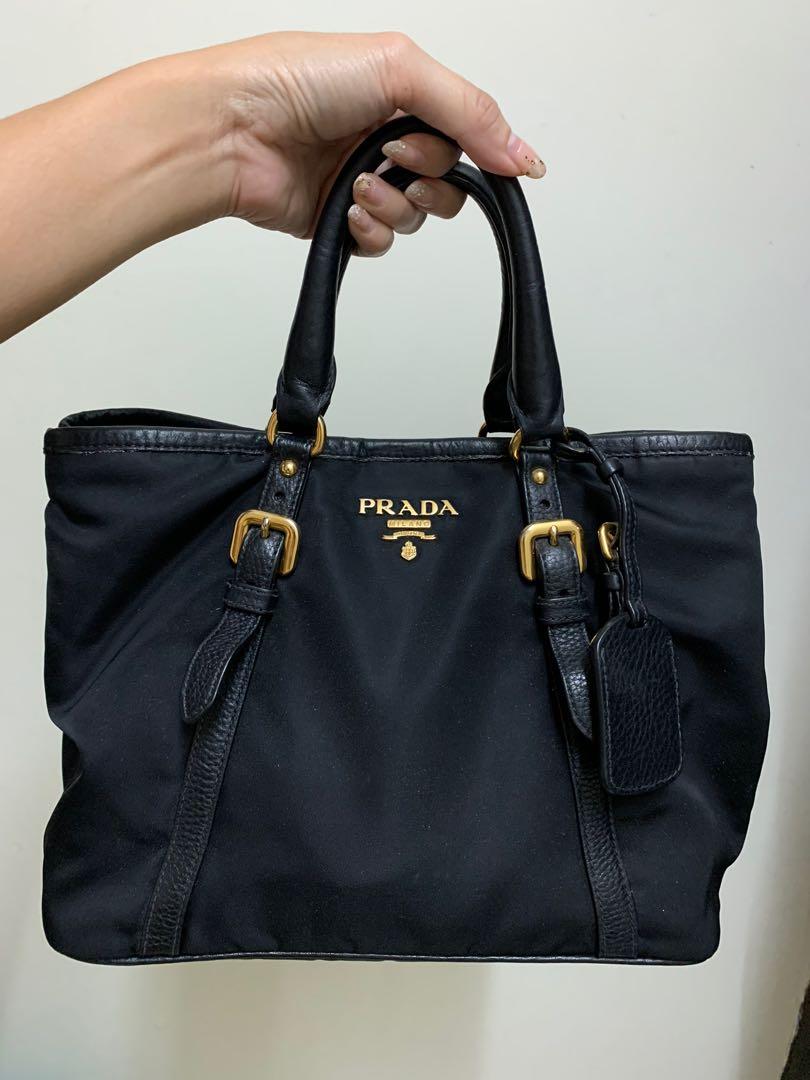 PRADA Black GHW Tessuto Nylon Tote Bag BN1841, Women's Fashion