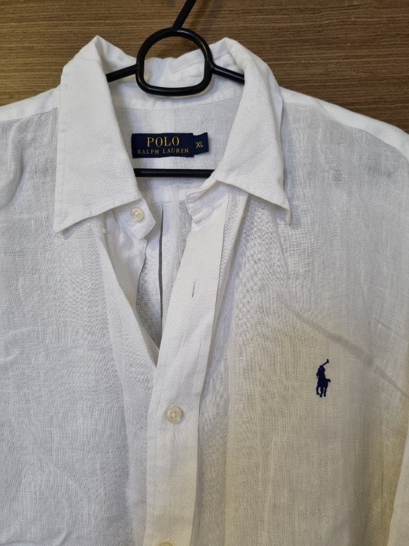 Ralph lauren deals white linen shirt