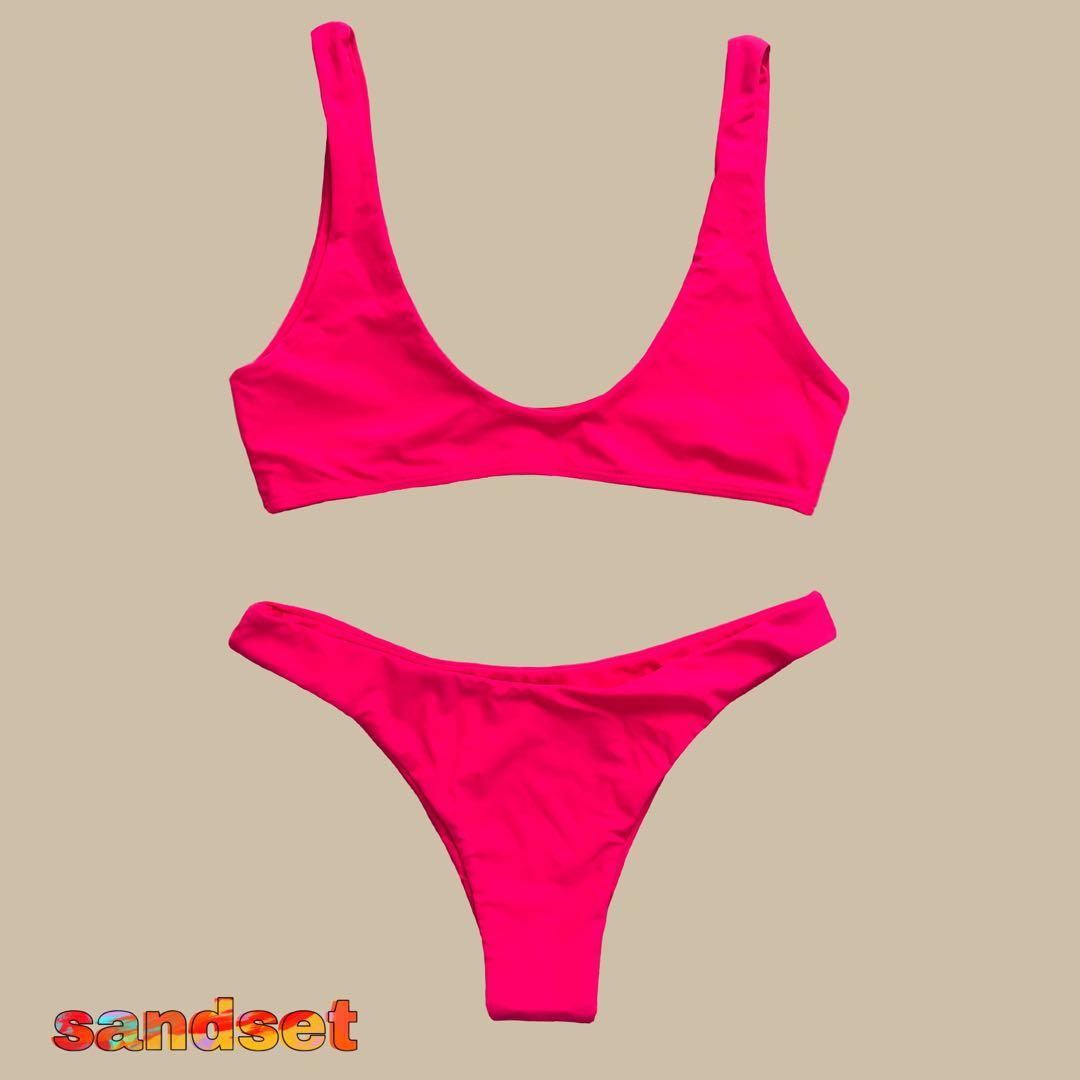 SHEIN Neon pink bikini, Women's Fashion, Swimwear, Bikinis & Swimsuits