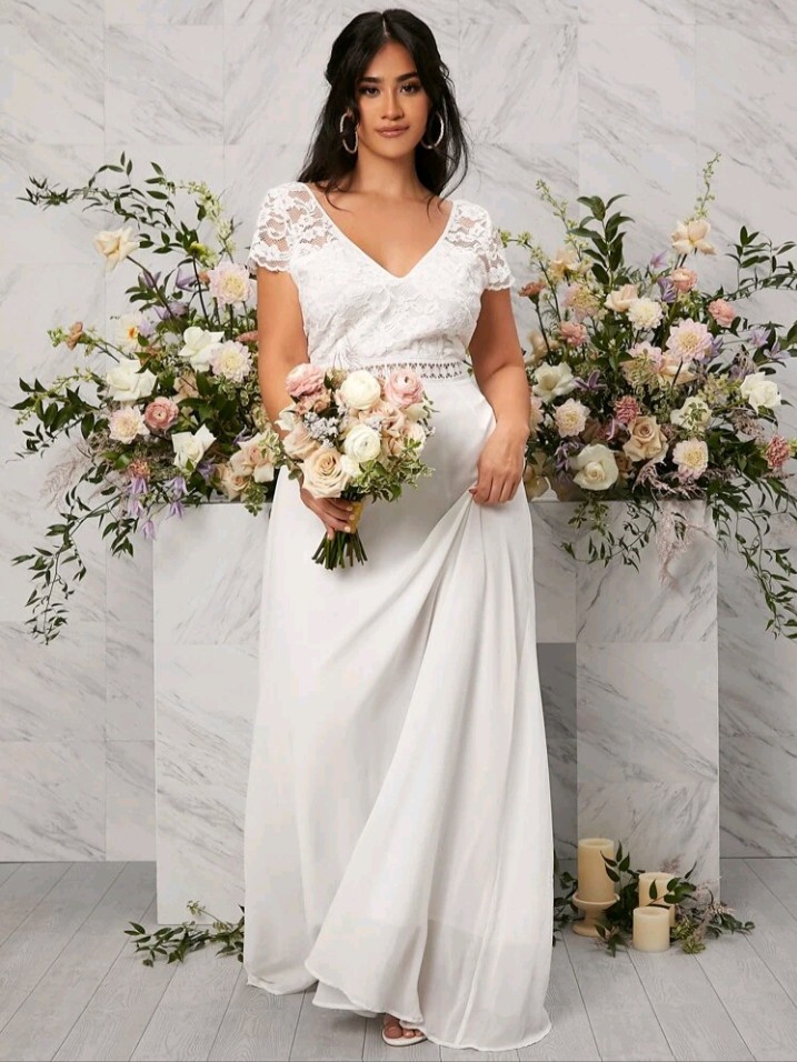 Shein Wedding Dress Plus Size Women s Fashion Dresses Sets Evening Dresses Gowns On Carousell