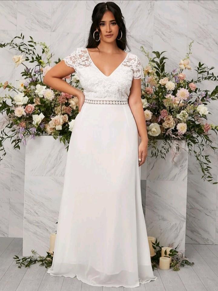 Shein Wedding Dress Plus size, Women's Fashion, Dresses & Sets, Evening