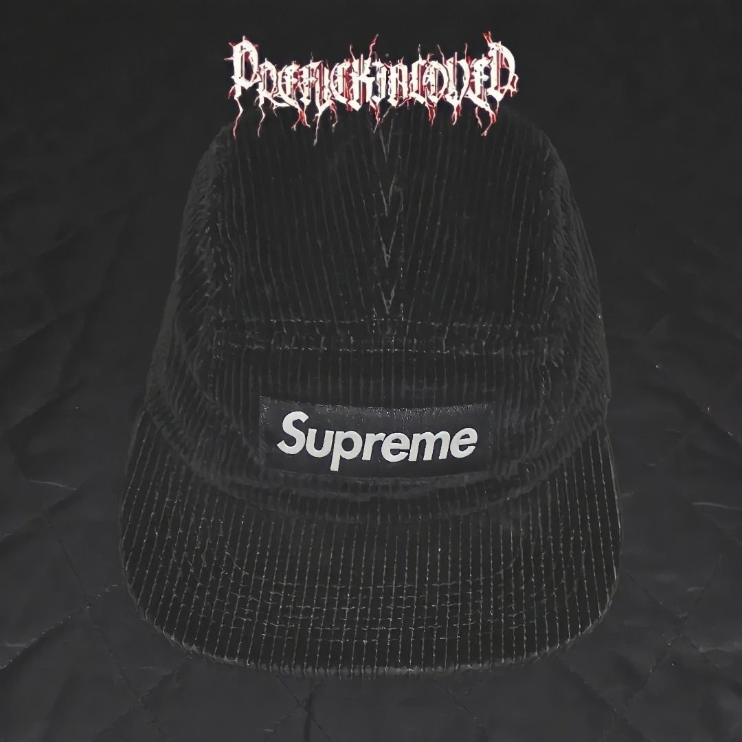 Supreme corduroy camp cap black SS18 