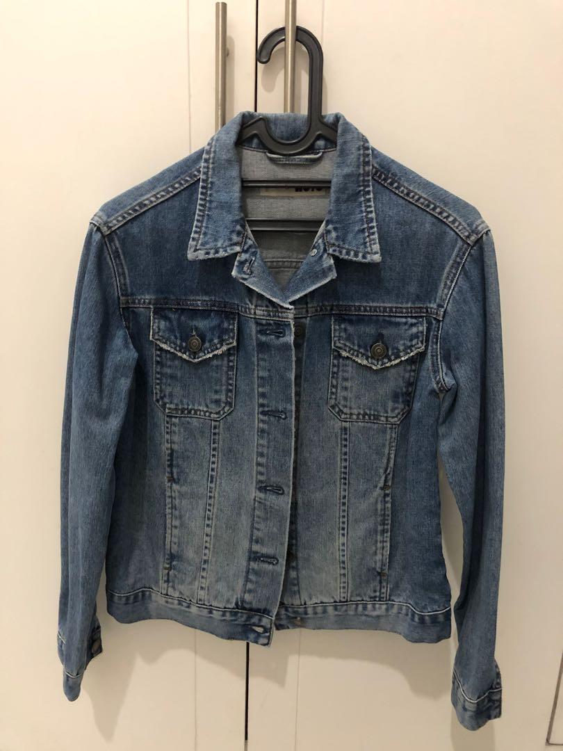 Topshop Denim Jacket, Fesyen Wanita 
