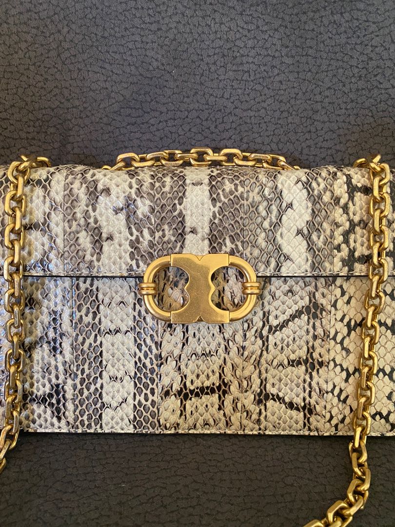 Tory Burch Gemini Link Snakeskin Bag Women s Fashion Bags