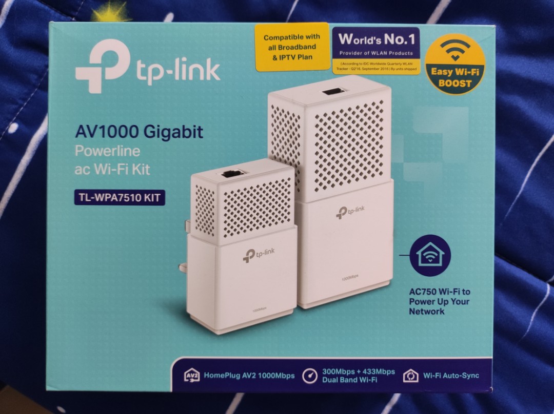 Wifi Extender TP Link TLWPA7510 KIT AV1000 Gigabit Powerline with Wifi