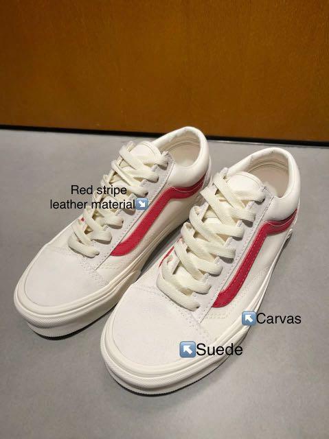 Vans old skool best sale marshmallow red stripe