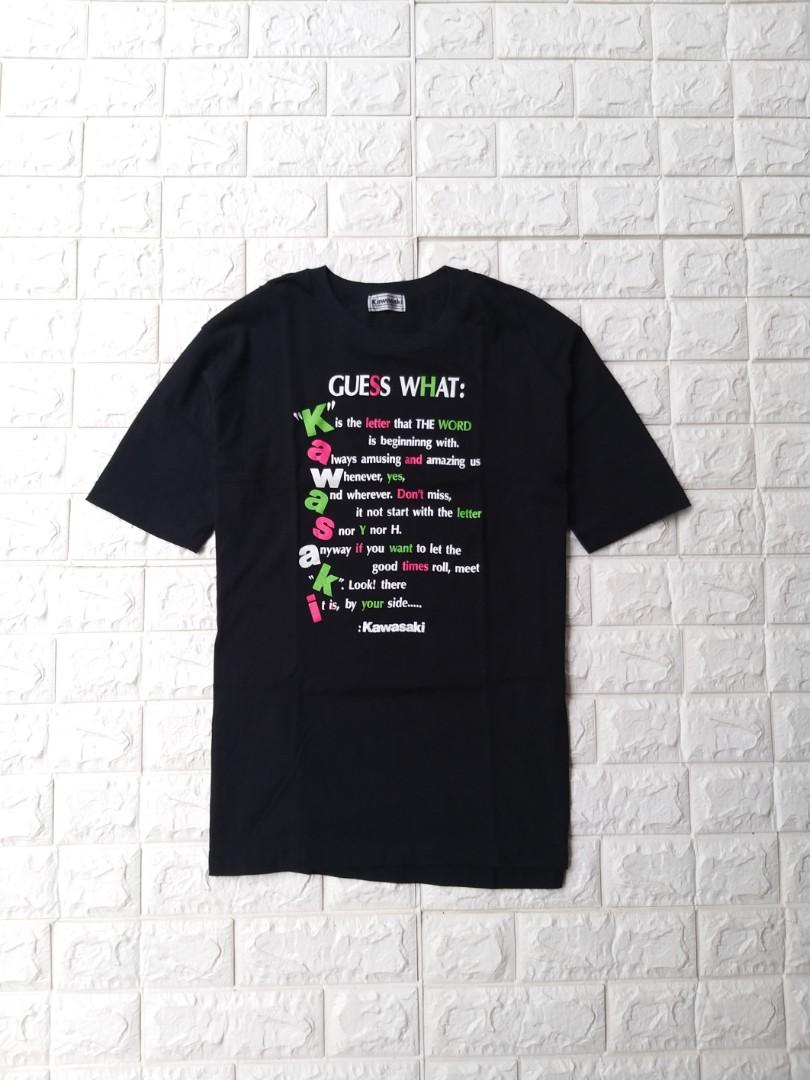 Vintage kawasaki tshirt, Fesyen Pria 