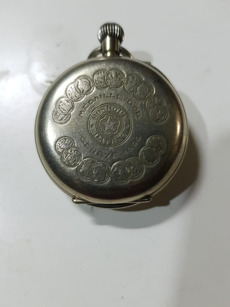 Vintage Roskopf Patent swiss made pocket watch Geneve 1896