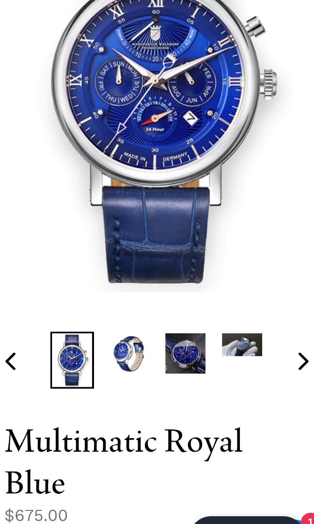 Waldhoff Multimatic (Category: Men's Watches) located in Singapore. Submitted by speedyt (Listing ID 1145525819, Image 2). Description: come with full set include box and warranty card and another new unused blue strap as shown in the pic. retail price is at 675usd..