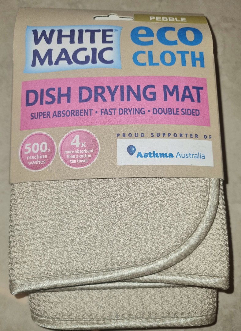 Dish Drying Mat Pebble, White Magic