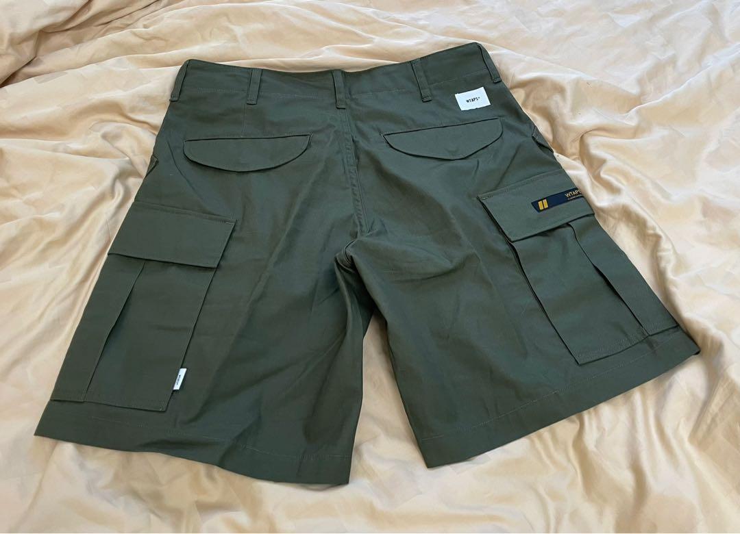 WTAPS 21SS COTTON-RIPSTOP CARGO SHORTS OLIVE SIZE 02, 男裝, 褲