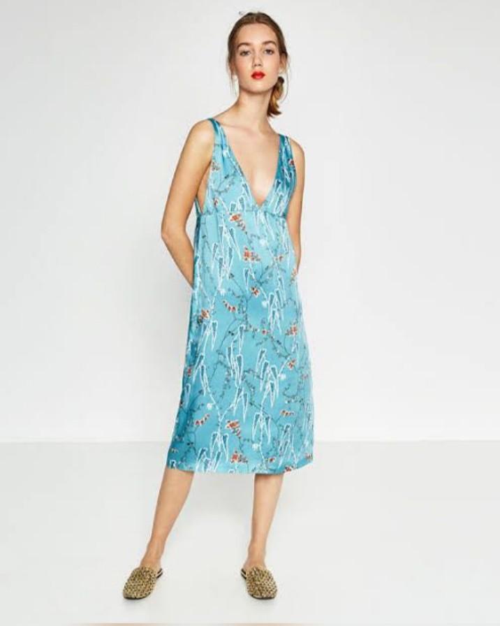 Japanese print dress zara online