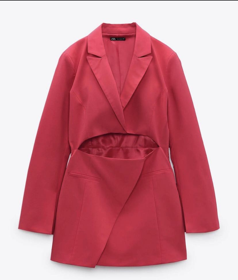 Zara Pink cutout blazer dress, Women's 