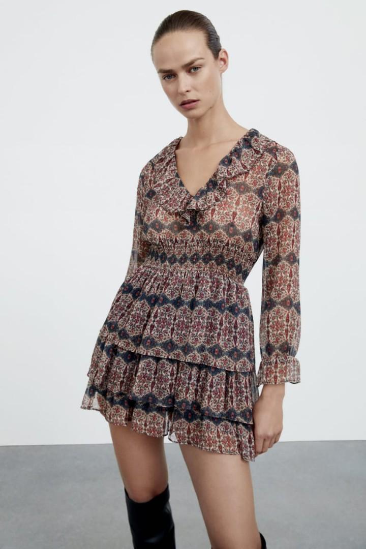 Metallic thread dress zara top