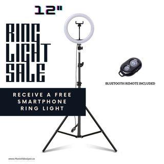 12" LED Diva Ring Light Kit + Free Bluetooth Remote & Mini Ring Light!!