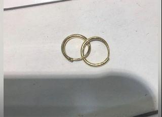 黃金純金9999簡約圓圈耳環 光面圓圈造型 重0.16錢 pure gold earrings 9999 24k gold circle
