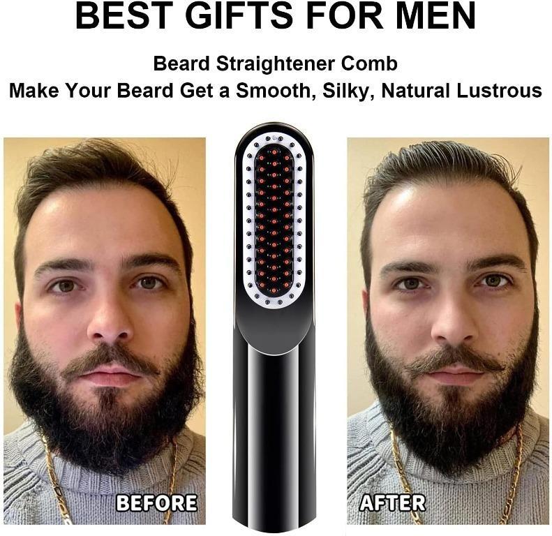 Beard Straightener for Men UK Plug Cordless Beard Straightening Comb Ceramic