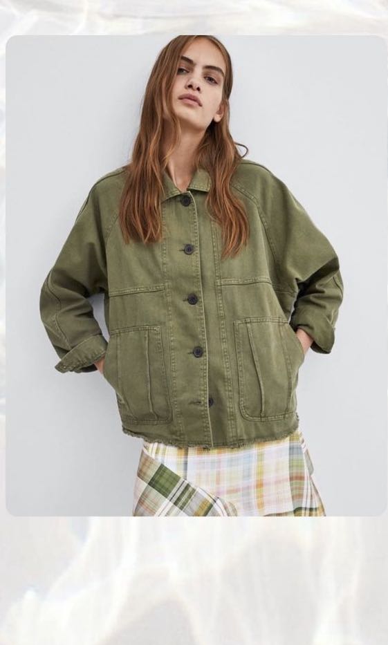 Army denim jacket, Fesyen Wanita 