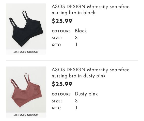 ASOS Maternity Seamless nursing bra in dusty pink and black, Women's  Fashion, Maternity wear on Carousell