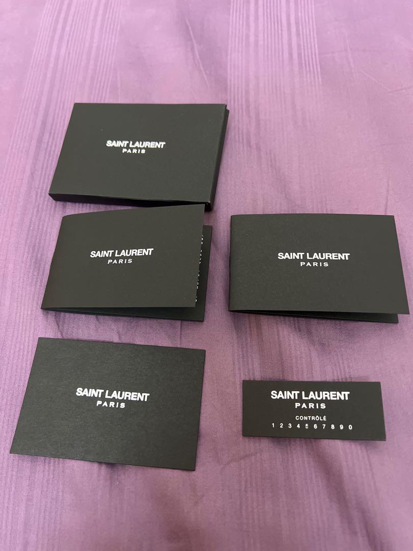 Authentic Brand New Saint Laurent Paris Care Cards