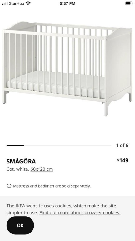 IKEA Baby Cot, Babies \u0026 Kids, Baby 