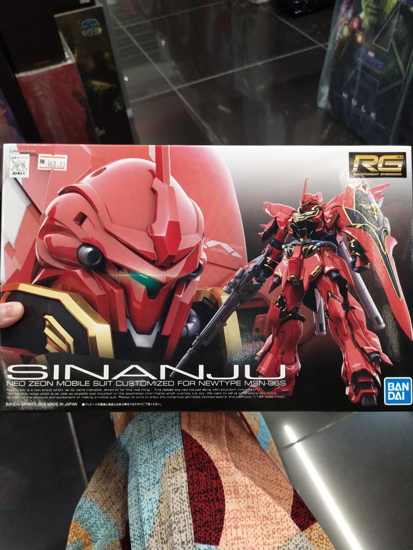 Bandai Rg Sinanju Neo Zeon Mobile Suit Customized For Newtype Msn-06S,  Hobbies & Toys, Collectibles & Memorabilia, Fan Merchandise On Carousell