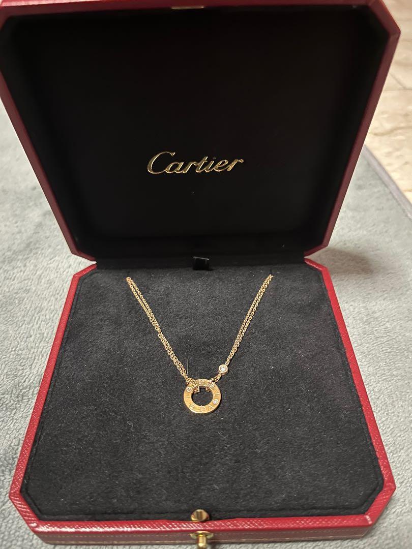 Cartier love necklace pink gold online