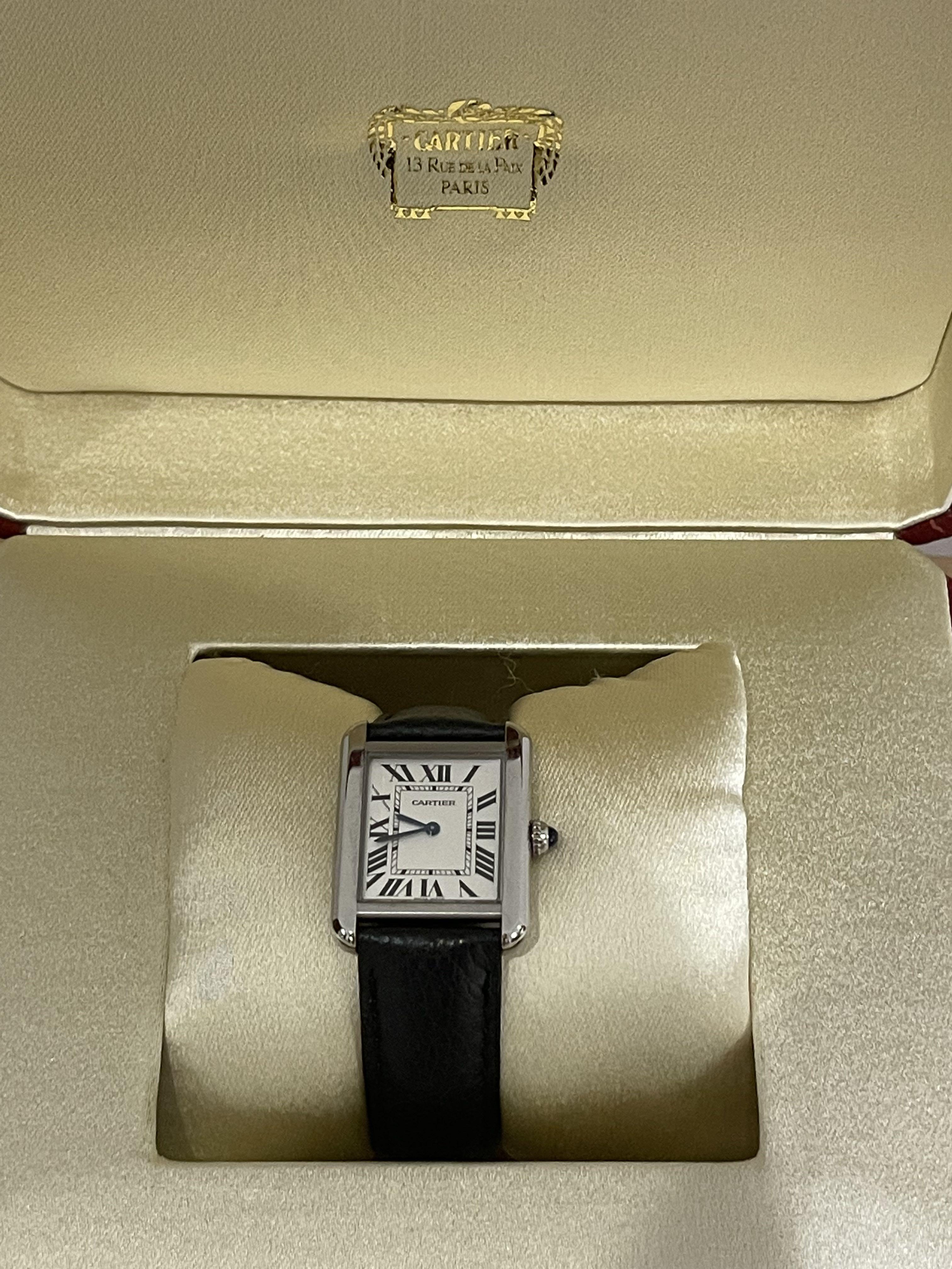 Cartier Tank Must ( SMALL MODEL, QUARTZ MOVEMENT, STEEL, LEATHER), Luxury, Watches on Carousell