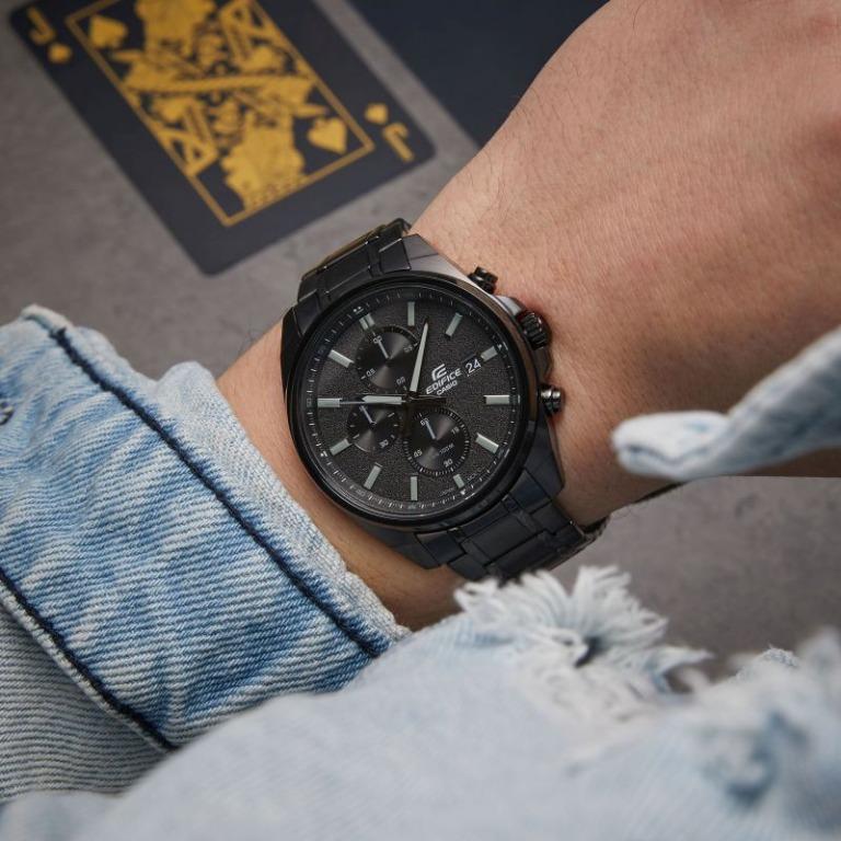 Casio Edifice EFV 610DC 1A Chronograph Black Ion Plated Stainless Steel Analog Quartz Men s Watch EFV 610DC