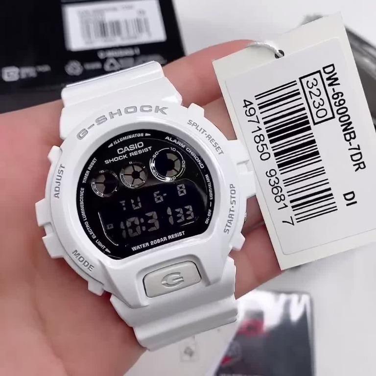 Casio G-Shock DW-6900NB-7D Digital White DW-6900 Series Unisex Fashion  Watch DW-6900NB-7 DW-6900NB