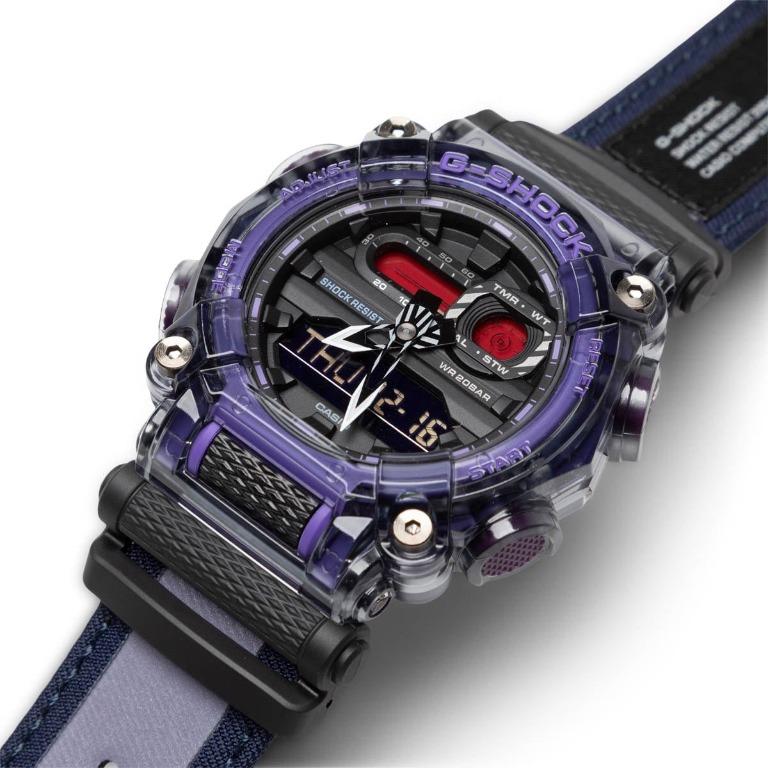 Casio G Shock GA 900TS 6A Purple Translucent Bezel Nylon Band